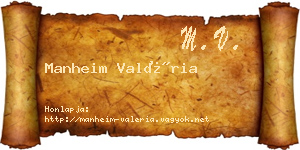 Manheim Valéria névjegykártya